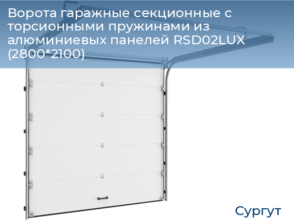 Ворота гаражные секционные с торсионными пружинами из алюминиевых панелей RSD02LUX (2800*2100), surgut.doorhan.ru