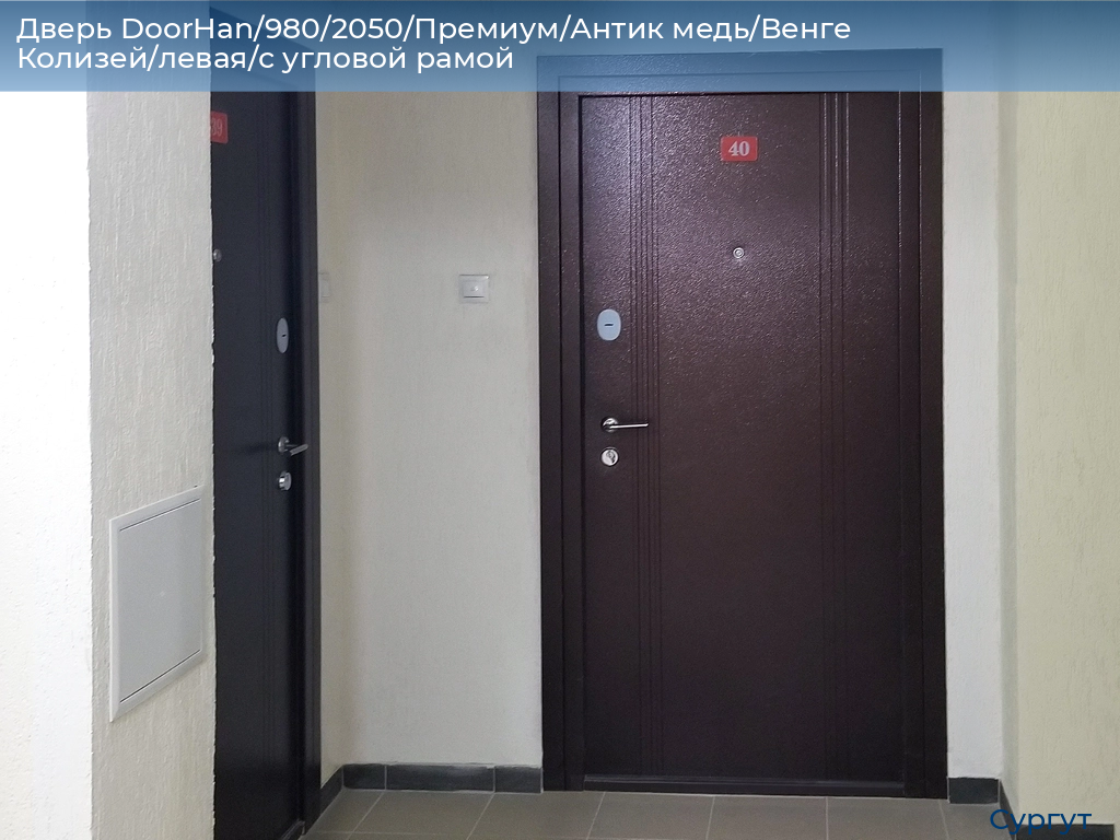 Дверь DoorHan/980/2050/Премиум/Антик медь/Венге Колизей/левая/с угловой рамой, surgut.doorhan.ru